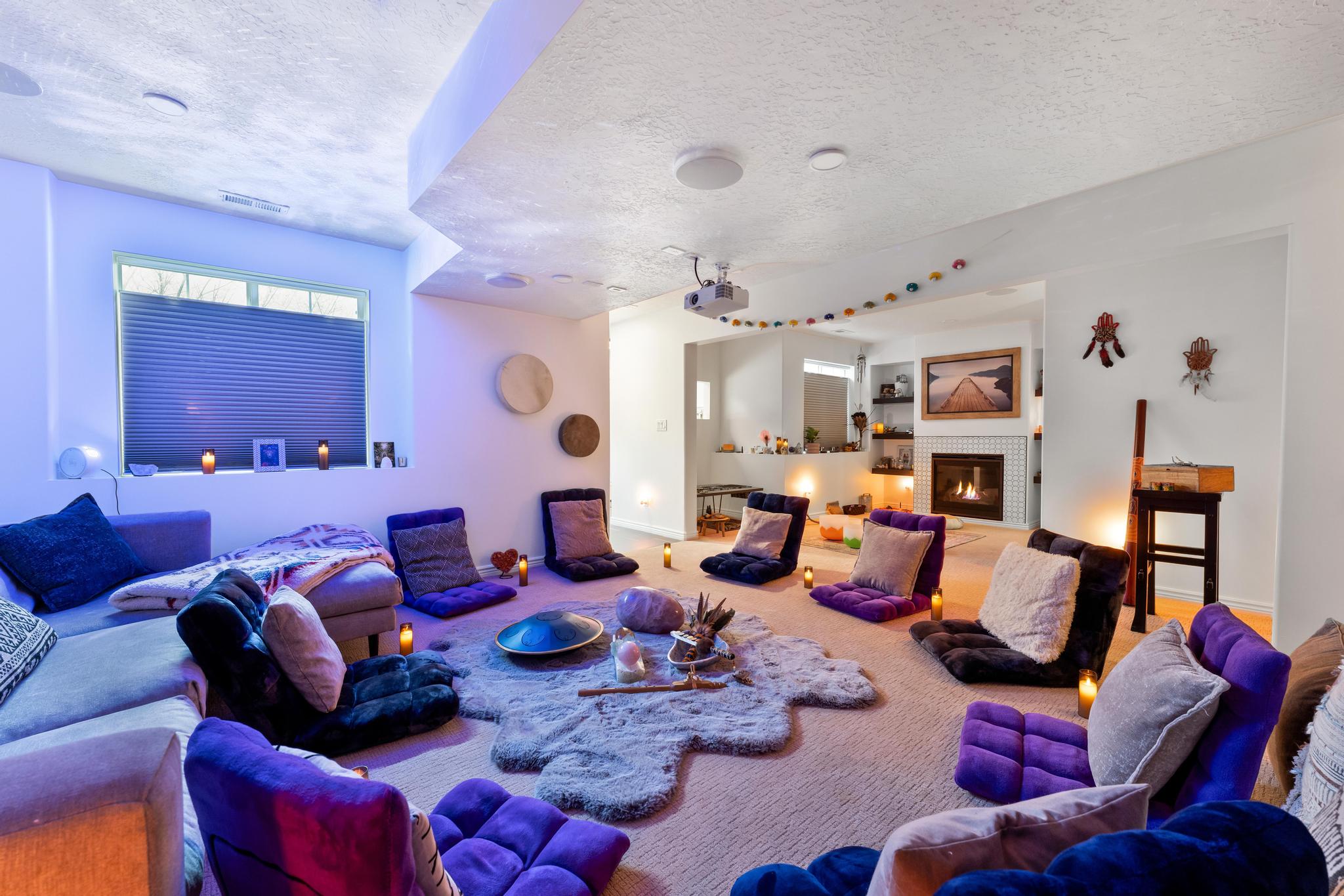 Healing room with ceremonial setup
